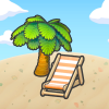 Chaise de plage sous un arbre